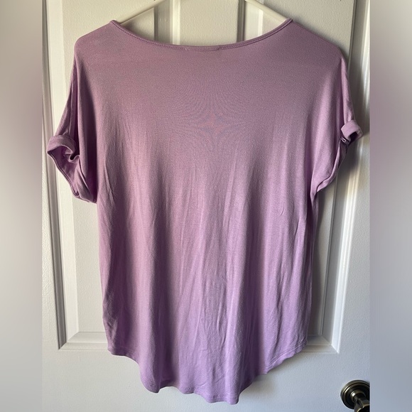 Pink Rose Women’s Casual Short Sleeve Shirt Size Small Color Purple - Picture 2 of 5